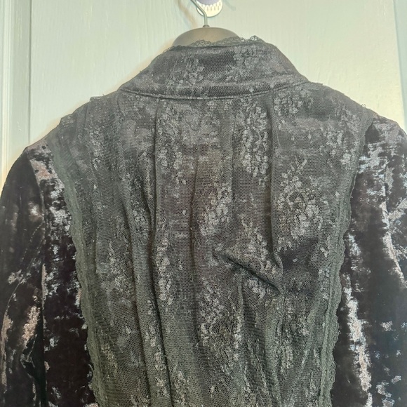 VTG GV2 Goth Lolita Jacket Sz S Crushed Velvet Vampire Punk Whimsigoth Halloween - Picture 12 of 16